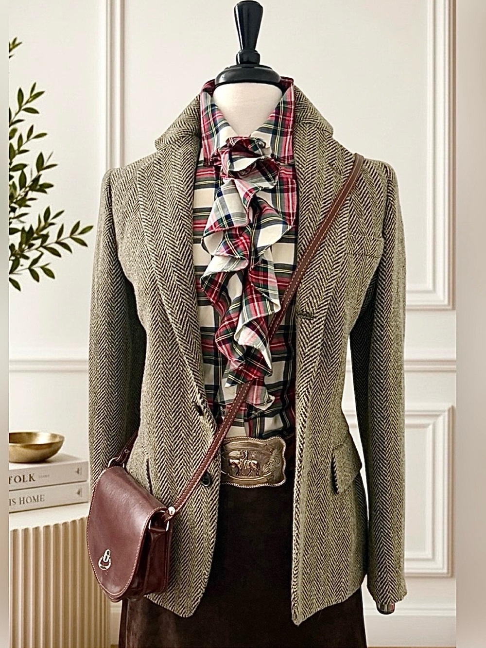 Ralph Lauren Polo Blazer Herringbone Wool Linen Jacket Brown Preppy Classic 6